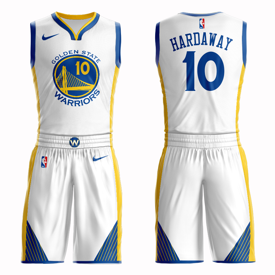 Men 2019 NBA Nike Golden State Warriors 10 Hardaway white Customized jersey
